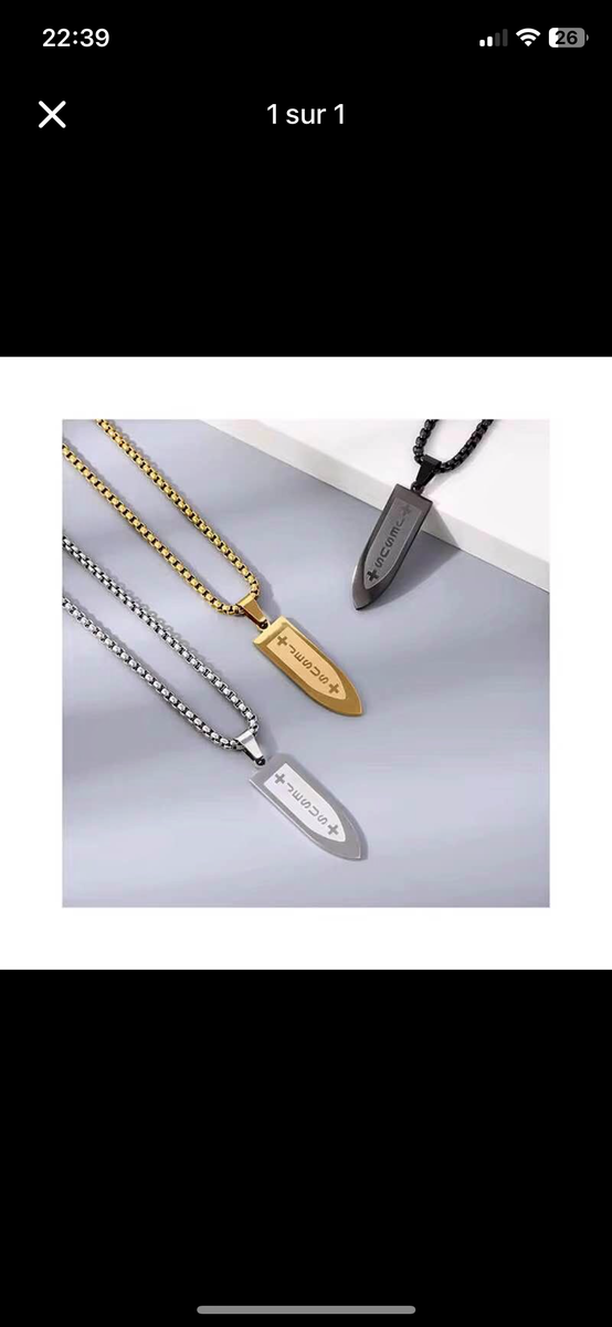 Colliers tendance en acier inoxydable