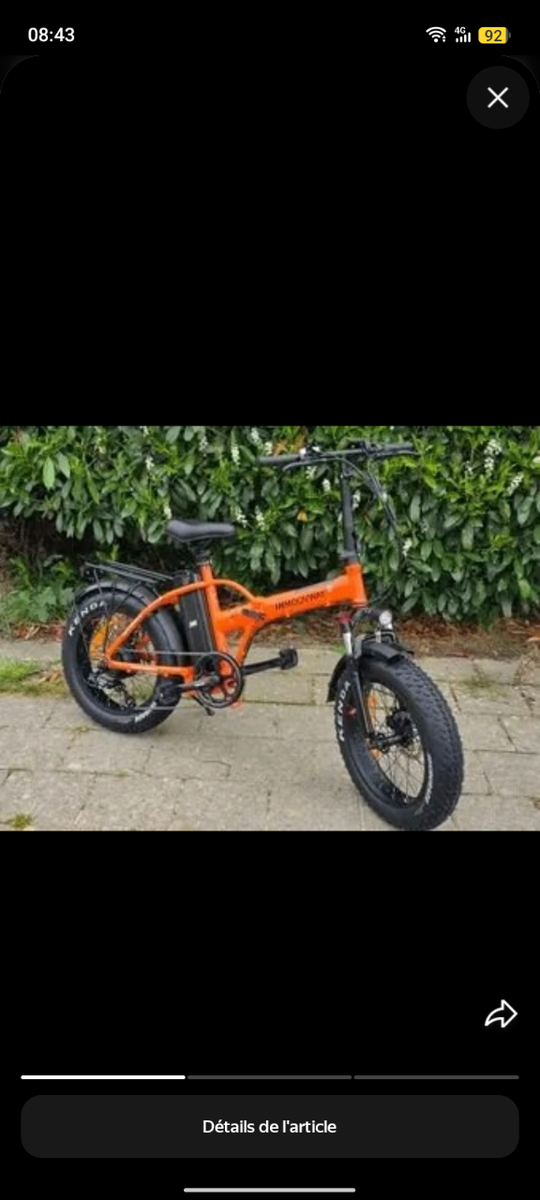 Vélo électrique pliable orange