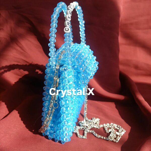 Blue mini hand bag