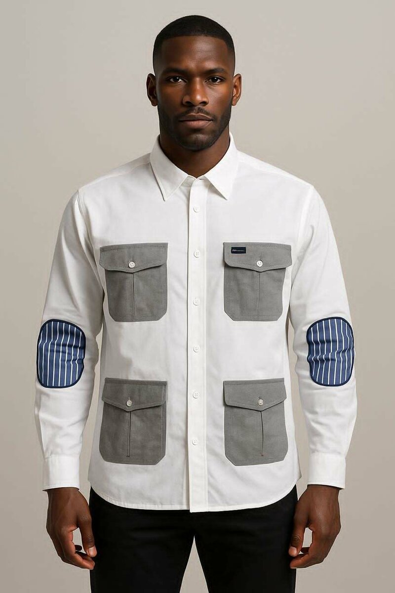 Chemise à poches colorées