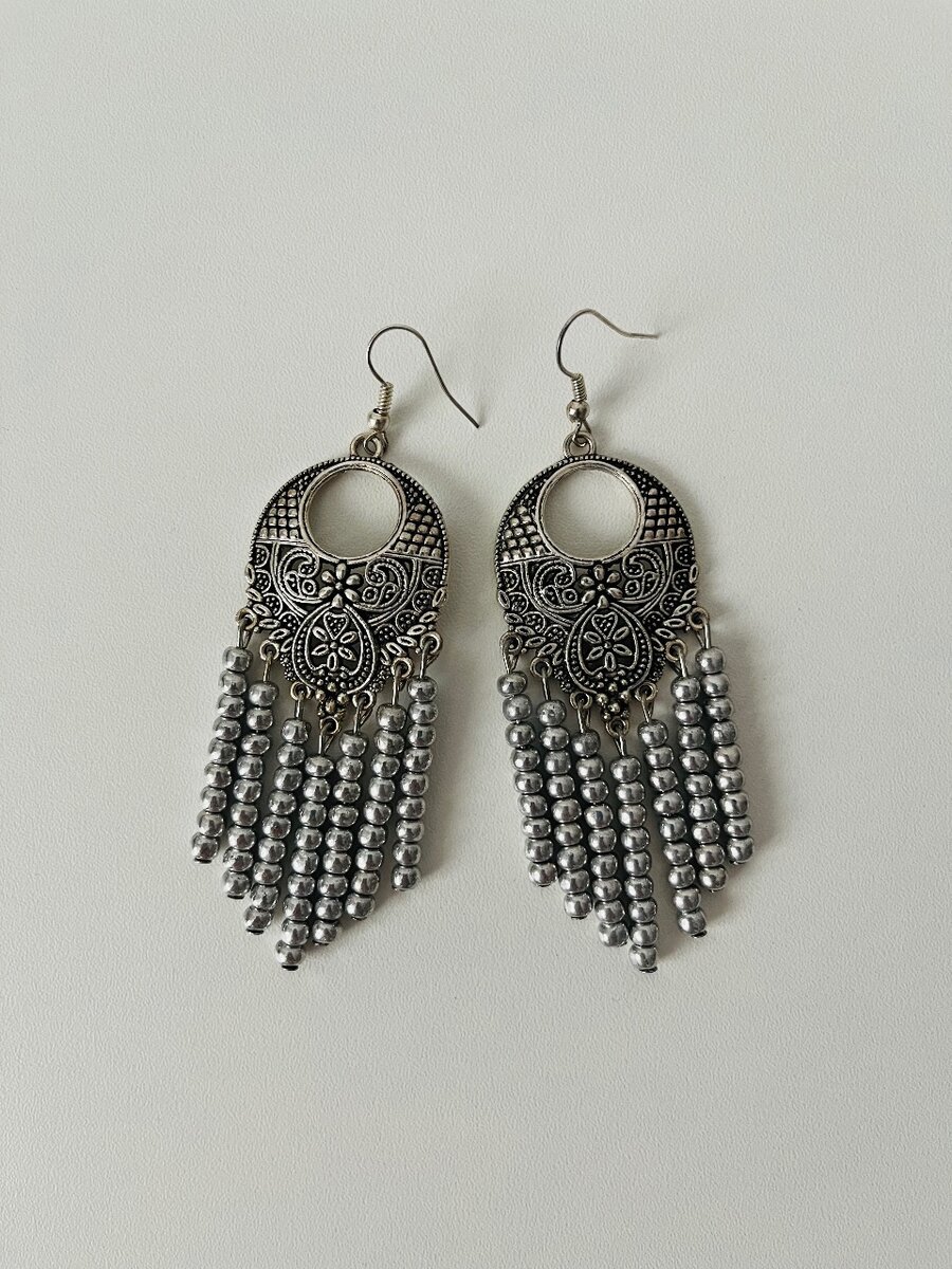 Серьги в этно стиле, ручной работы