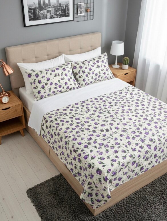 Parure de lit florale - double