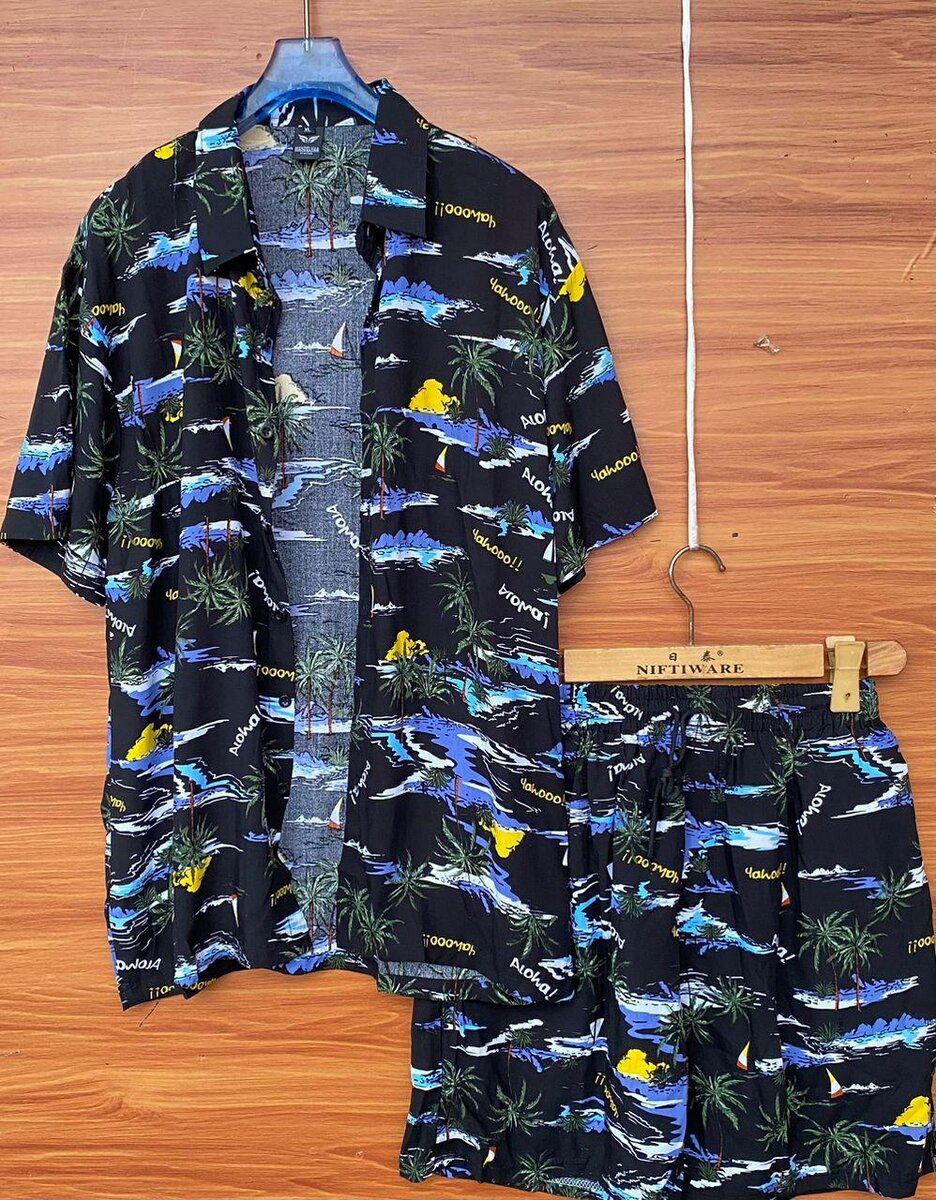 VINTAGE SHIRT TOP AND DOWN SHORTS