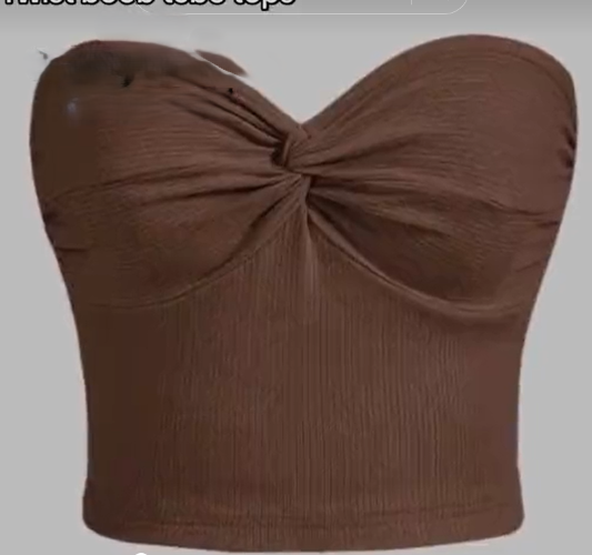Twist boob tube tops, brown