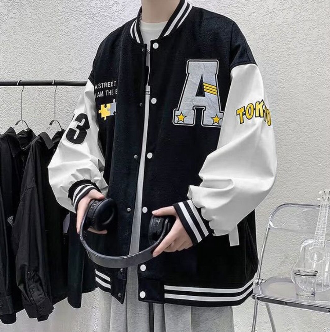 Unisex Black & White Varsity J
