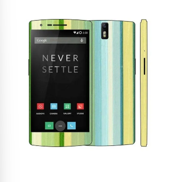 One Plus 1 Stripped Wooden Texture Mobile Skin -Green