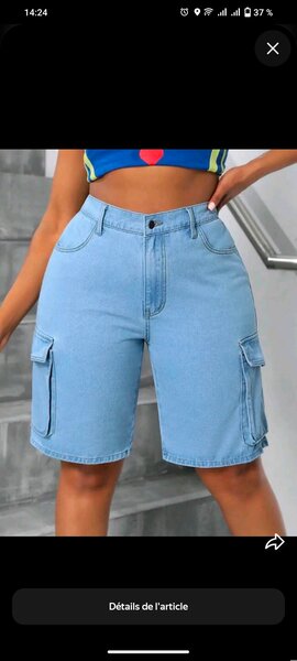 Shorts en jean cargo femme
