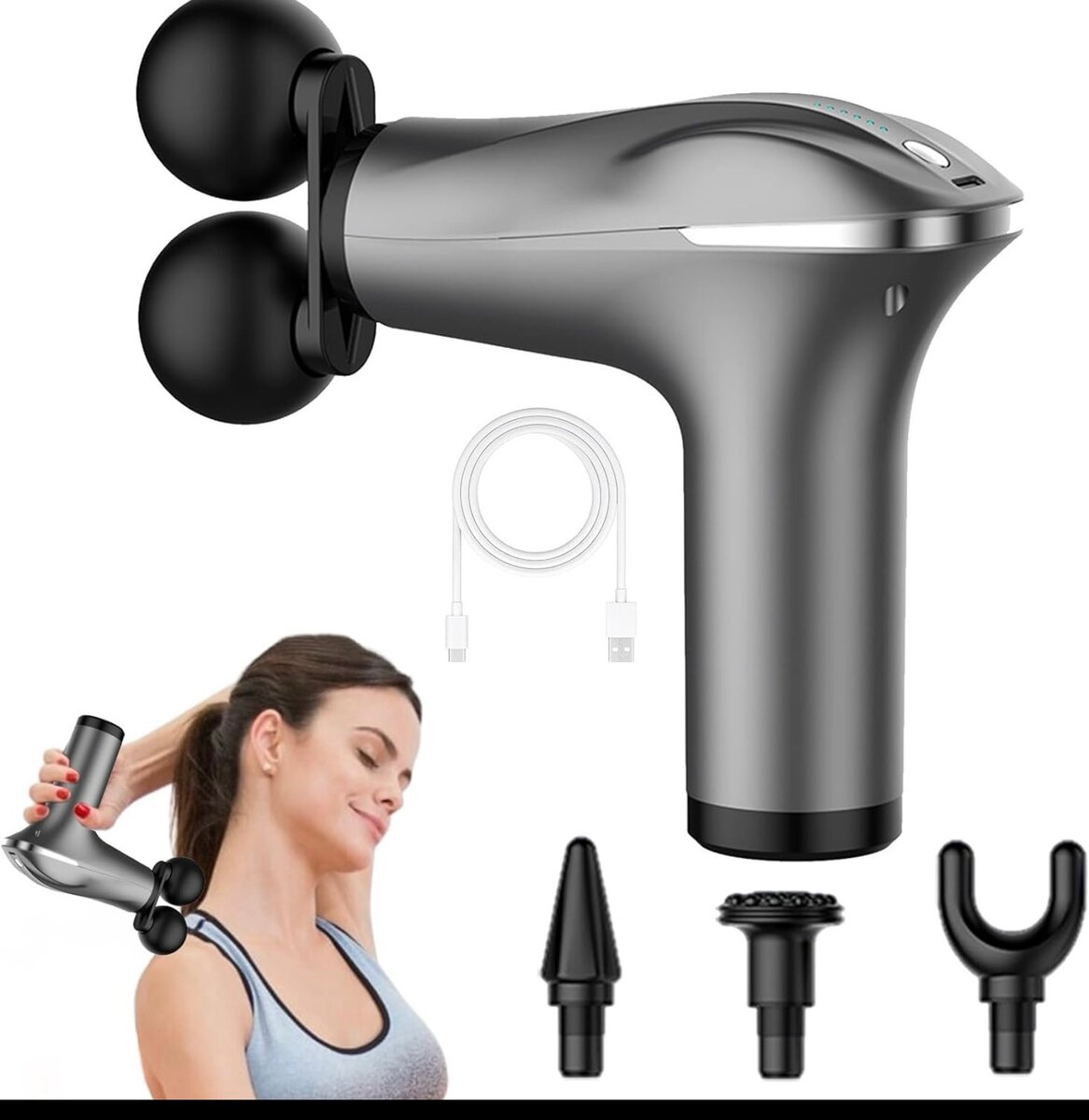 Appareil de massage musculaire à percussion électrique à dou