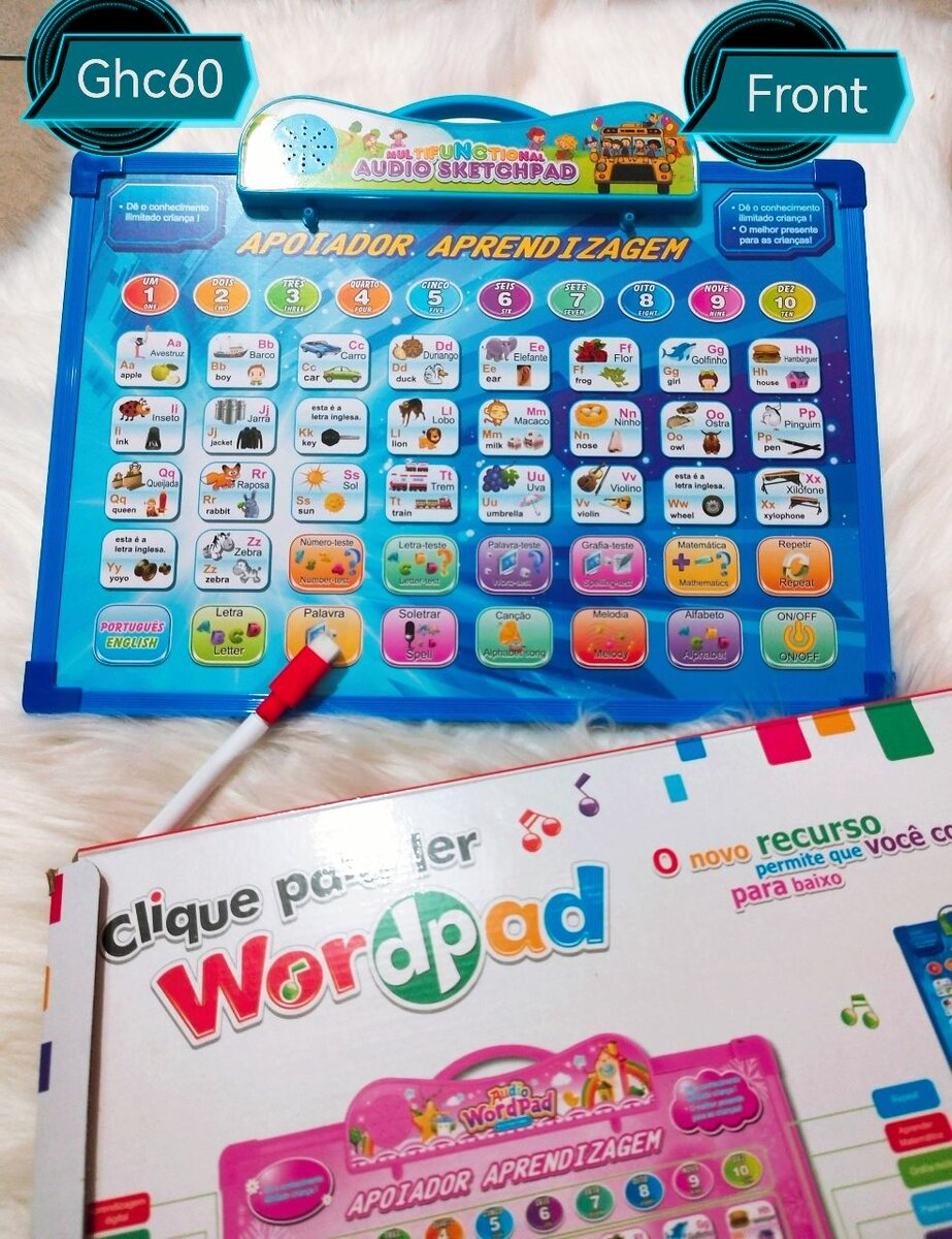 Bilingual Learning Board With Drawing Slate