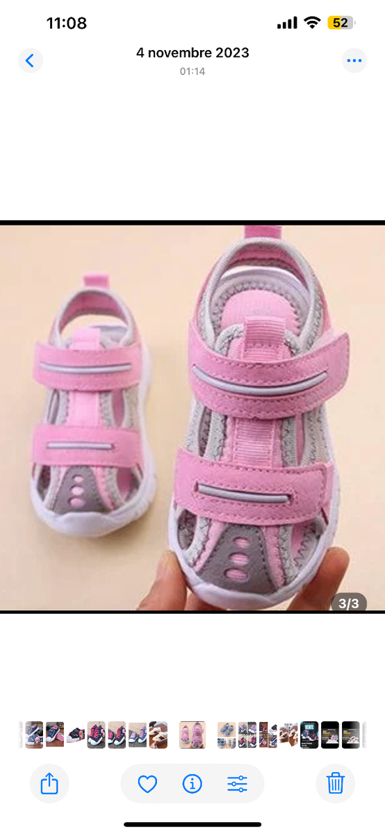 Sandales enfants roses confortables