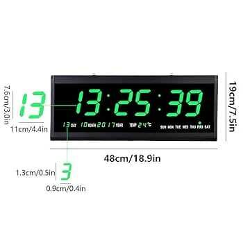 Horloge murale numérique LED multifonction
