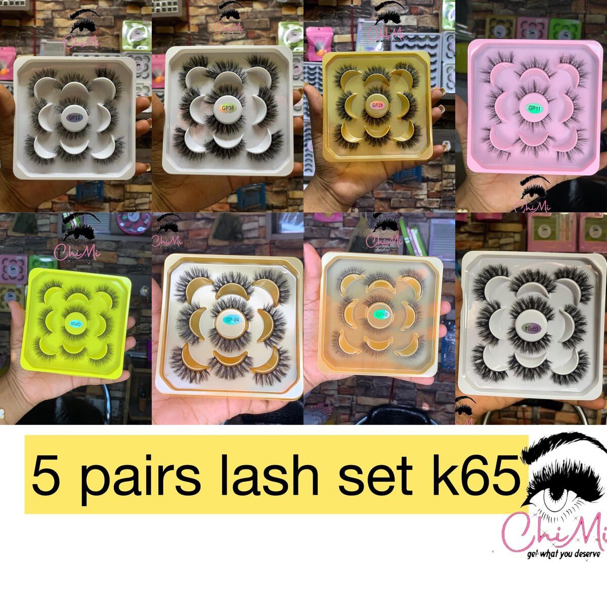 5 pairs of lash extensions