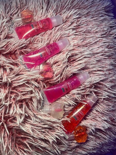 Gloss à lèvres scintillant rose