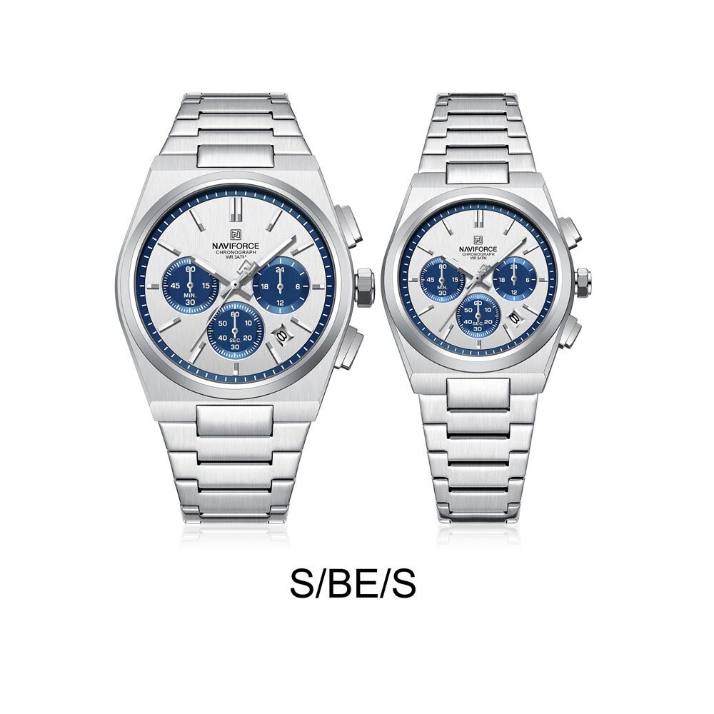 Original Naviforce 8048 couples stainless watch