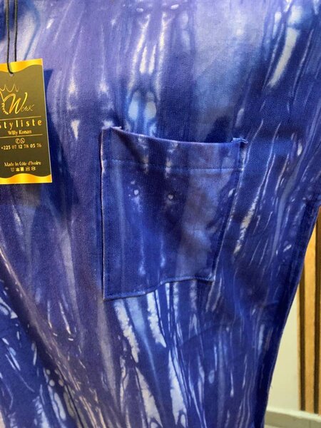 Robe Tunique Bleu Tie-Dye Élégante