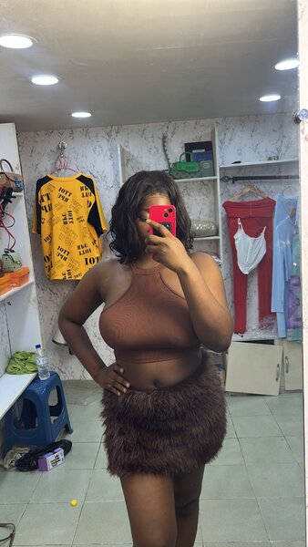 Ensemble Top et Jupe en Fourrure