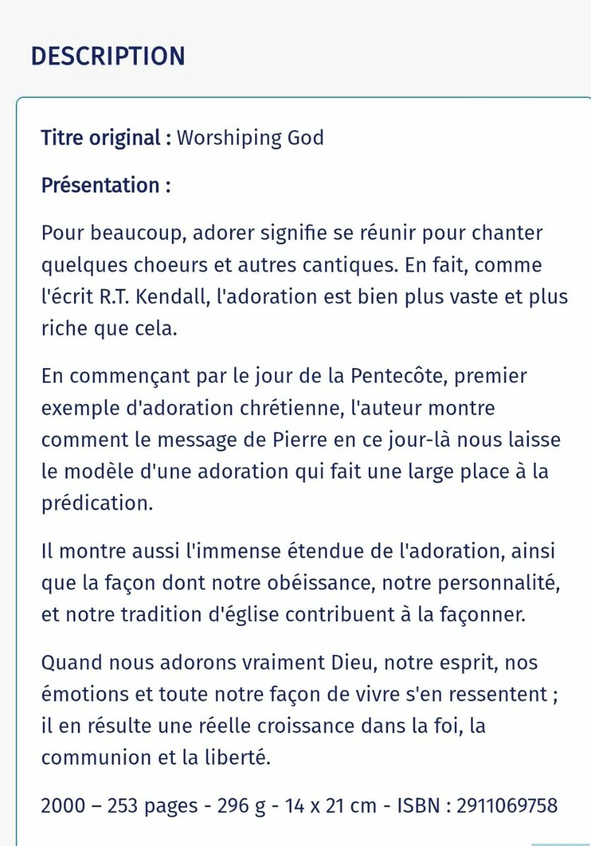 Adorer Dieu - R.T. Kendall