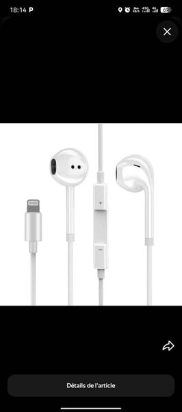Écouteurs filaires Lightning