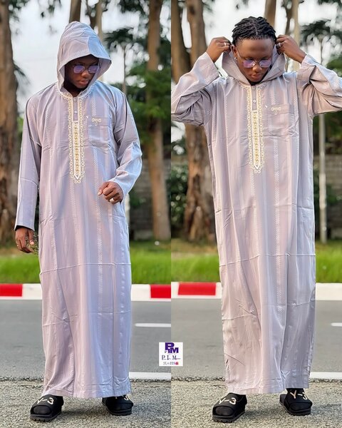 Chemise africaine grise pour hommes