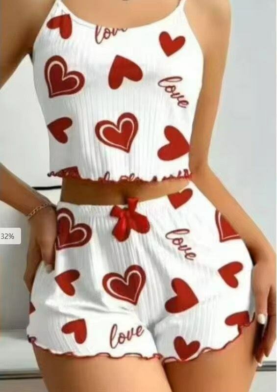 Ensemble pyjama cœur femme