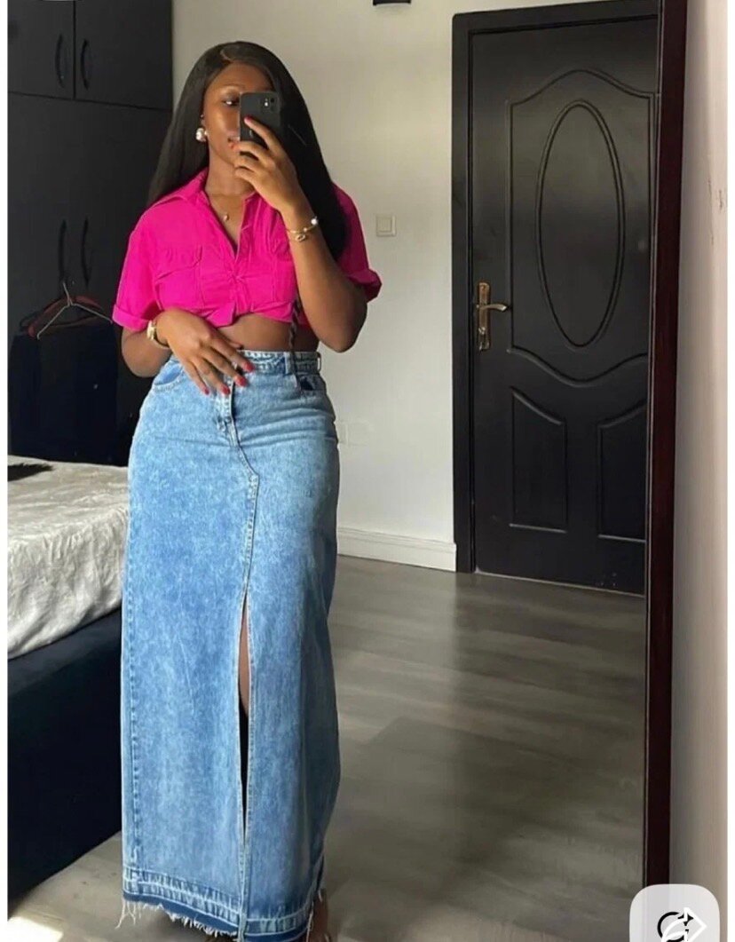 Jupe longue en jean chic