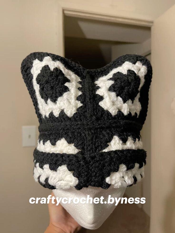 Chapeau en crochet multicolore