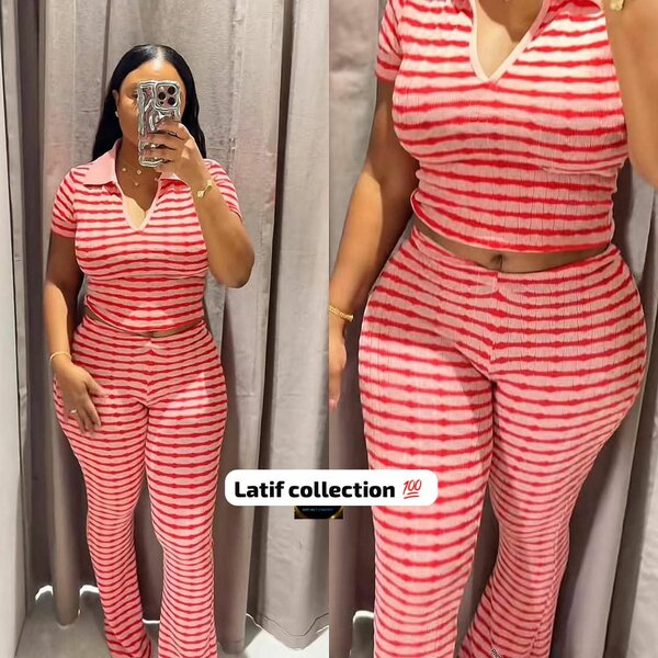 Ensemble rayé tendance