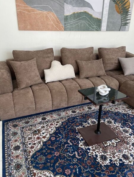 Canapé modulaire en velours marron