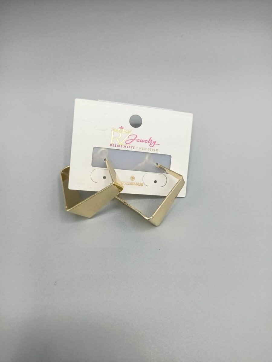 KOREAN STYLE SQUARE METAL BIG HOOPS / SILVER AND GOLDEN BIG