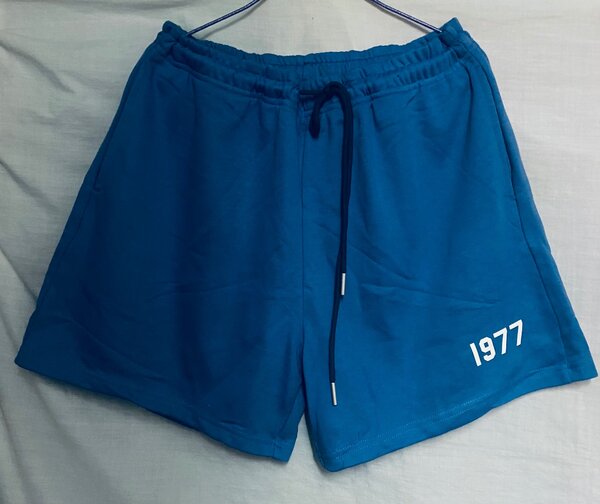 Shorts bleus 1977 stylés