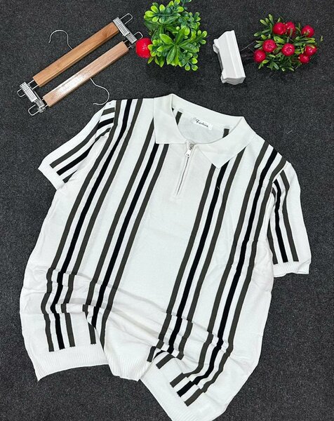 Polo Rayé à Manches Courtes