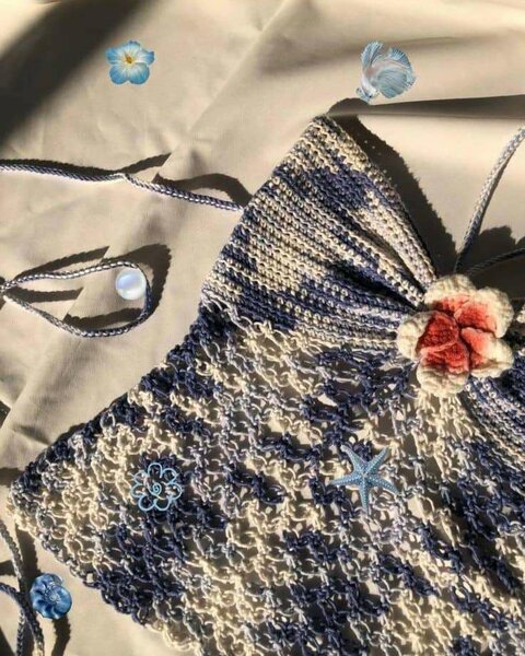 Top d'été en crochet bohème