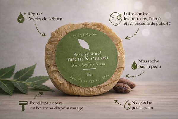 Savon Naturel Neem & Cacao