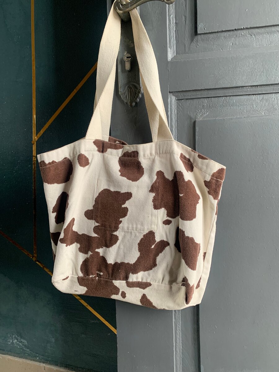 Sac fourre-tout imprimé vache