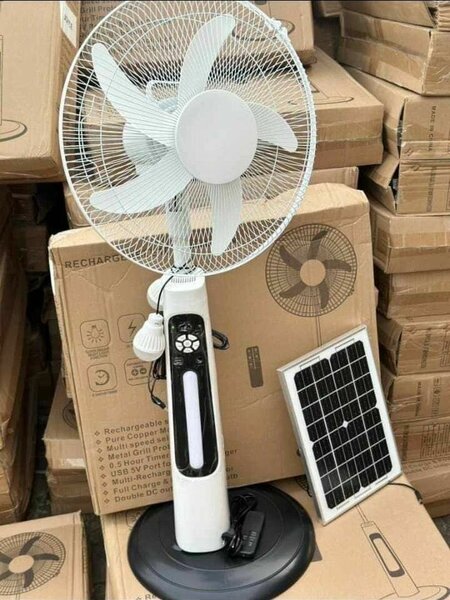 Solar electric chargeable fan