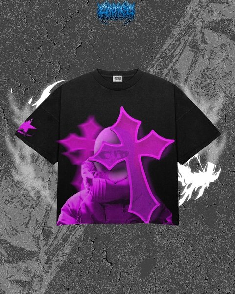 T-shirt homme crâne Croix Violet