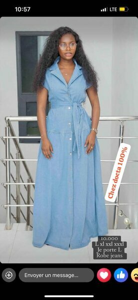 Robe chemise longue jean