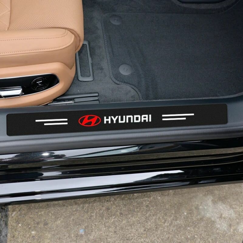 4Pcs Car Door Carbon Fiber Anti Stepping Protection Stickers