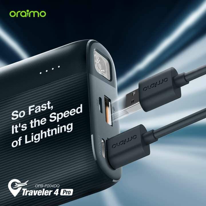 Oraimo power bank 20000mAh traveler 4 - très grande capacité