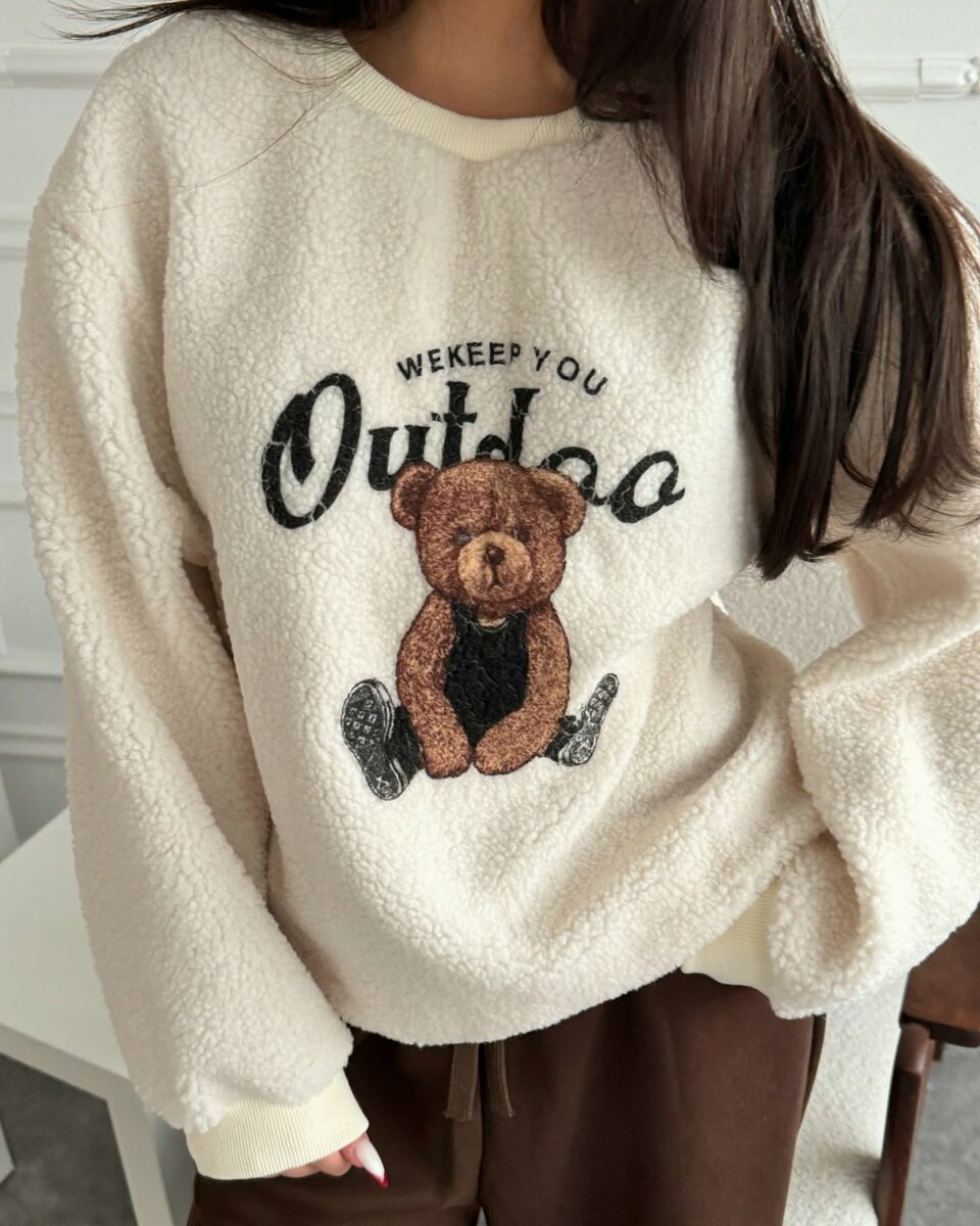 Женский белый свитшот