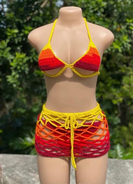 Bikini crochet coloré