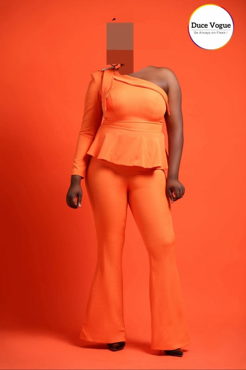 Ensemble orange asymétrique chic