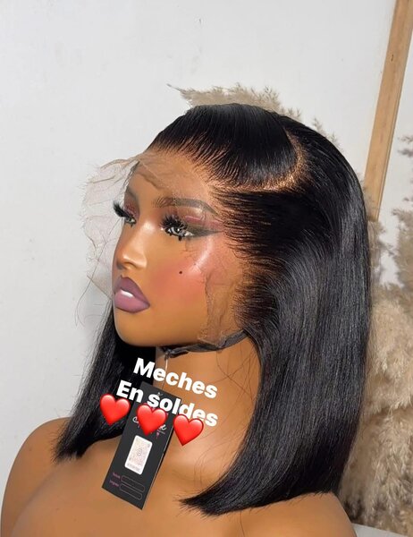 Perruque Bob coupe carré noir