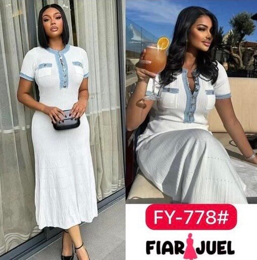 Robe midi blanche élégante