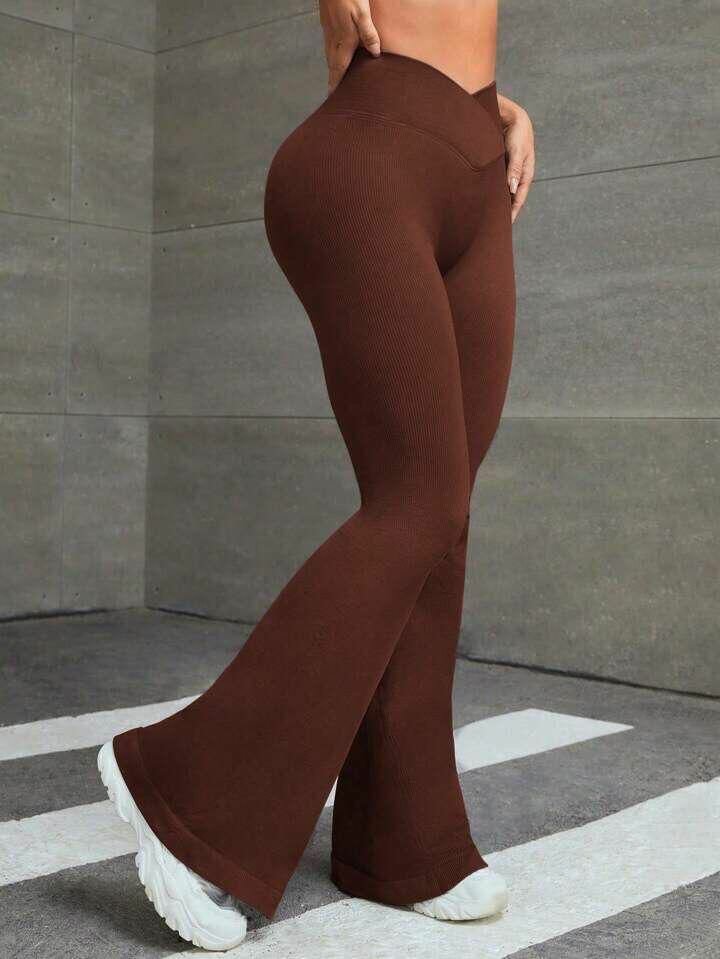 Pantalon Évasé Femme Marron