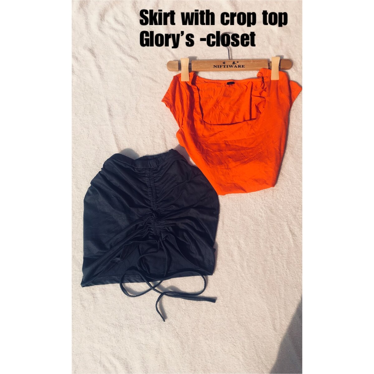 Jeans skirt with crop top