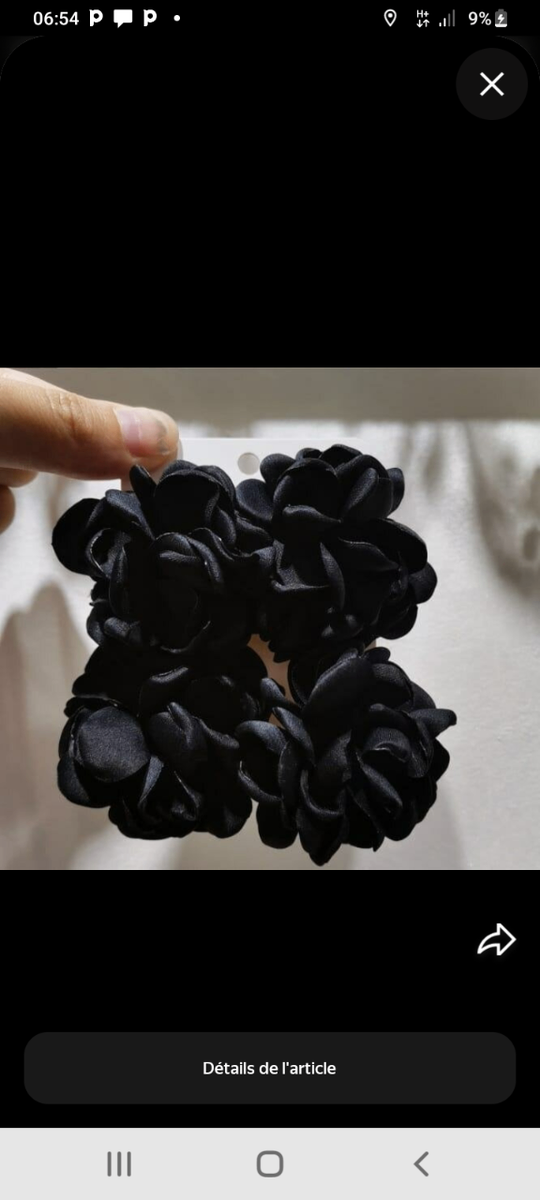 Boucles d'oreilles fleurs noires