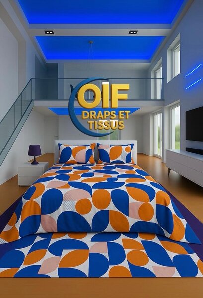 Parure de lit en coton motif floral