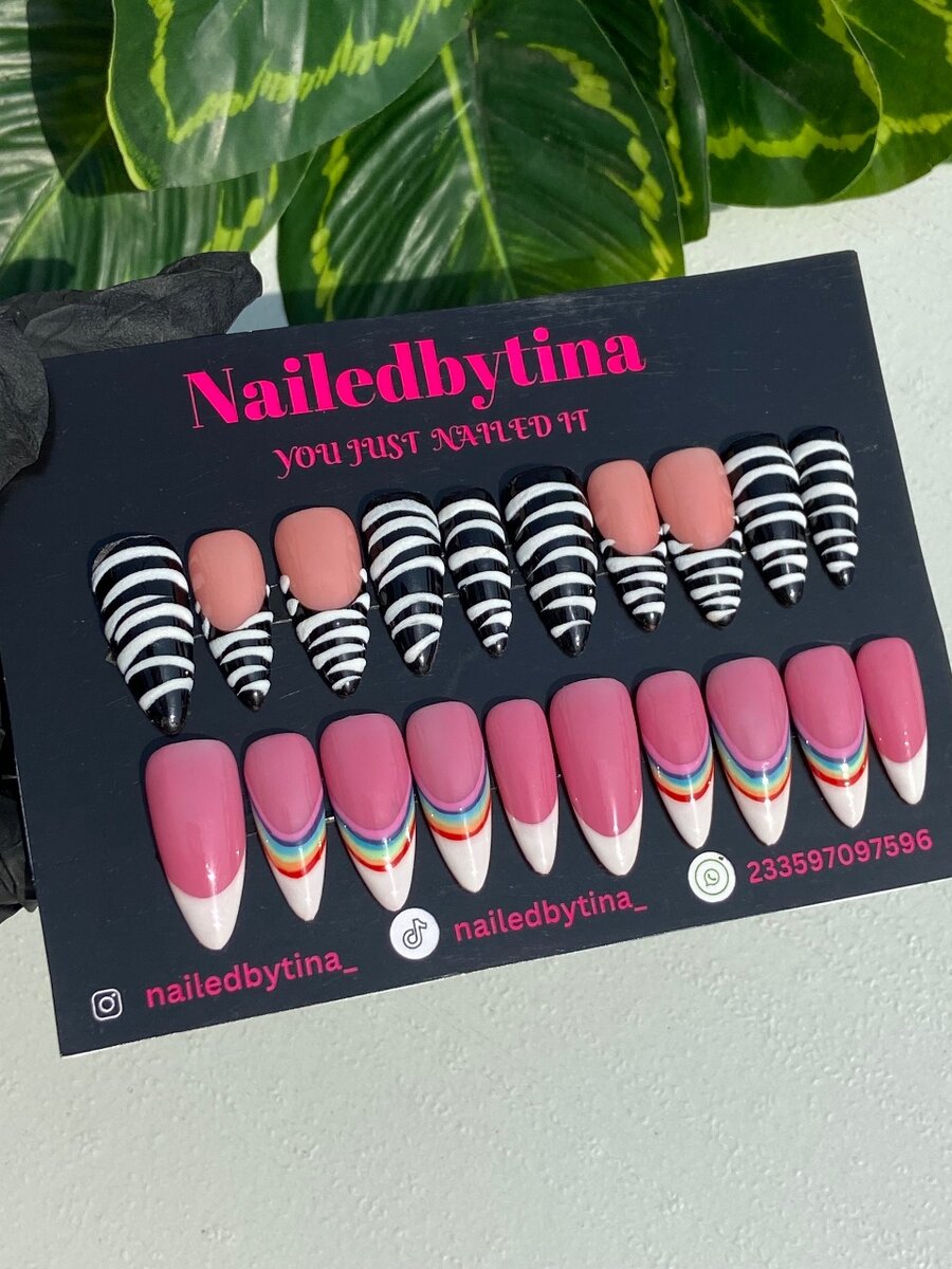 Handmade gel press on nails