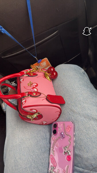 Sac à main en cuir cerise